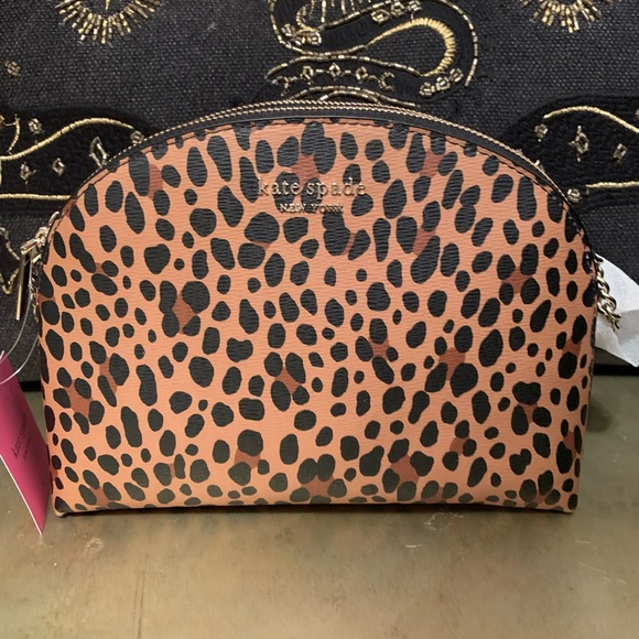 NWT Kate Spade Spencer Leopard Double-Zip Crossbody Purse - Picture 5 of 12
